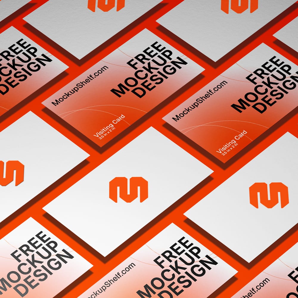 Free Isometric Business Card Presentation Mockup PSD