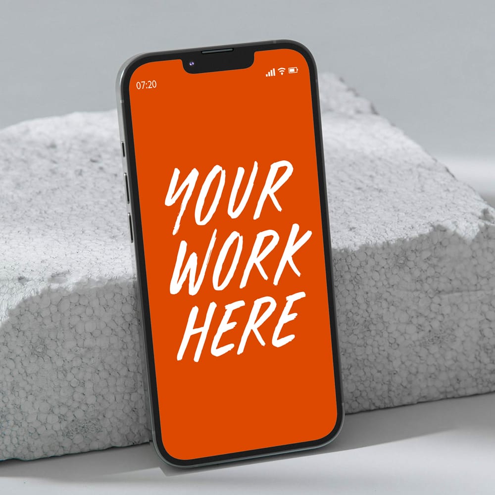 Free Minimal Block Phone Mockup PSD