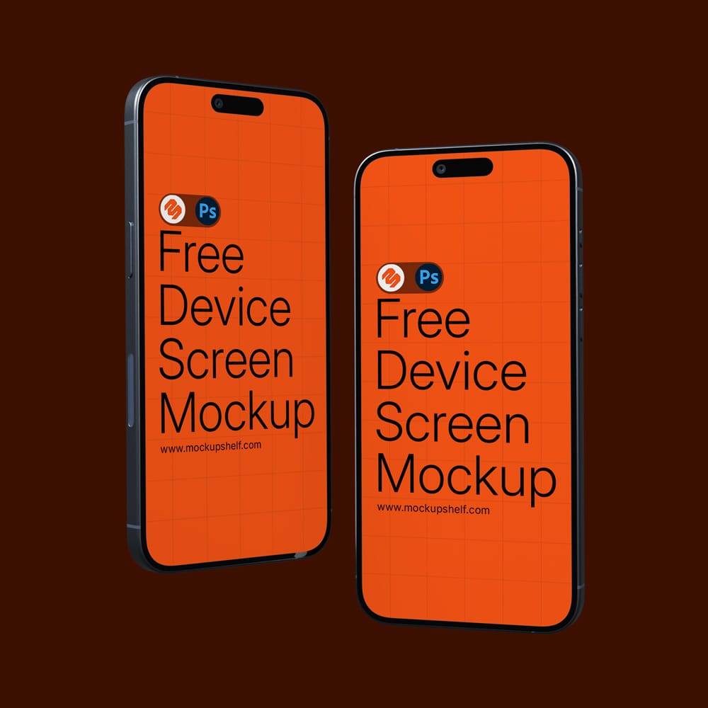 Free Minimalist Dual iPhone Mockup PSD
