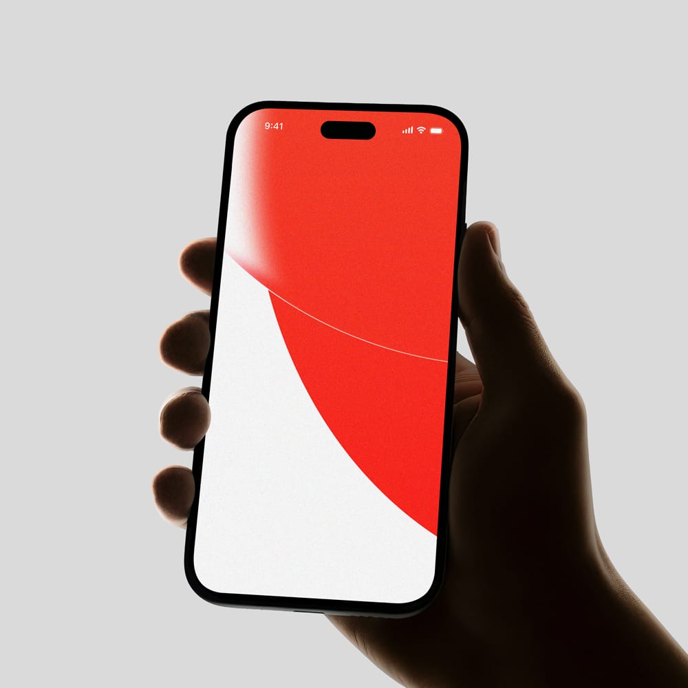 Free Minimalist Hand-Held iPhone Mockup PSD