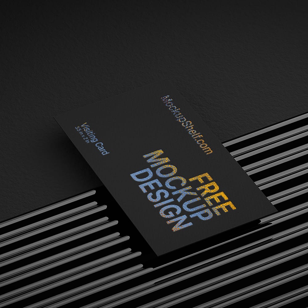 Free Minimalist Matte Black Business Card Mockup PSD