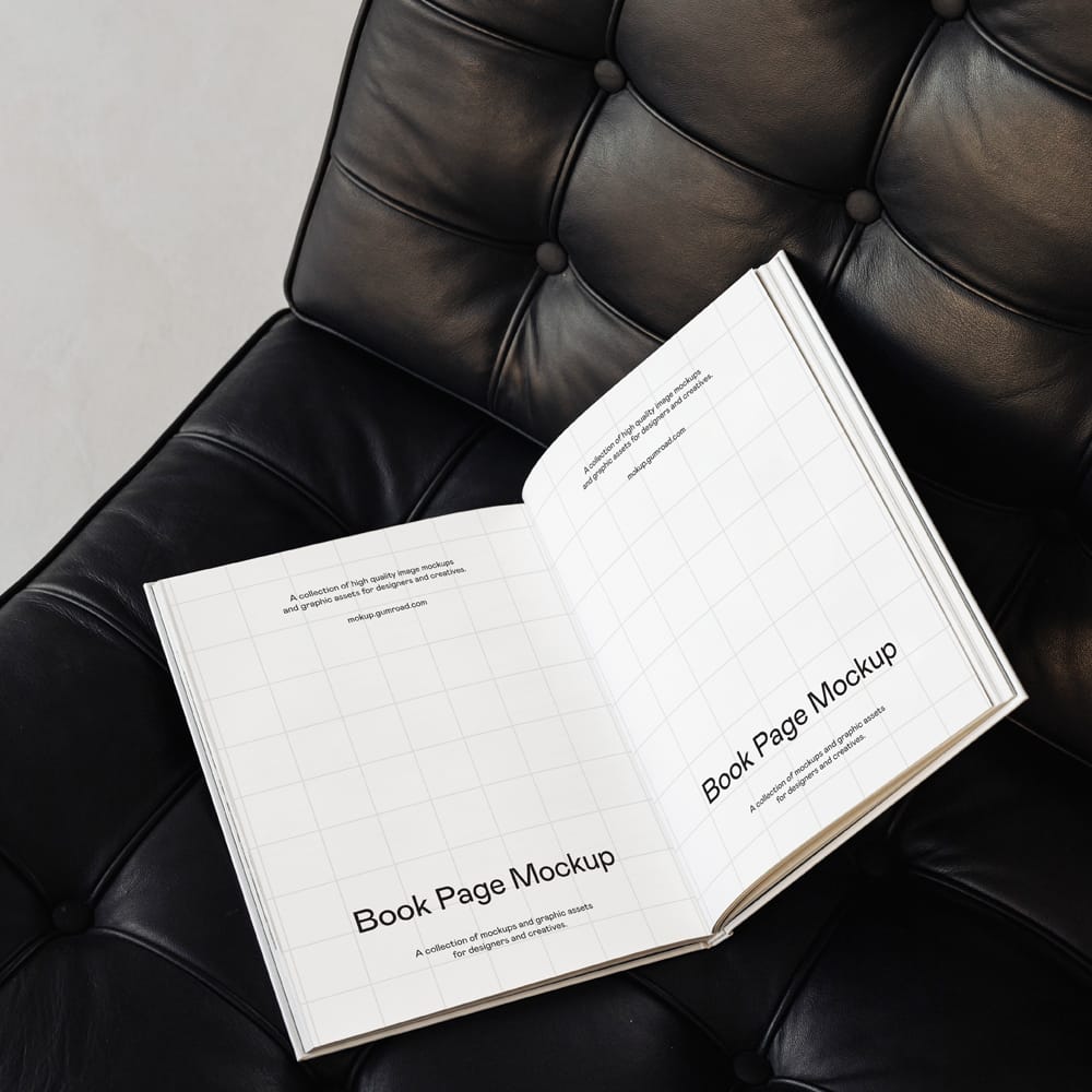 Free Minimalist Open Book Page Mockup PSD