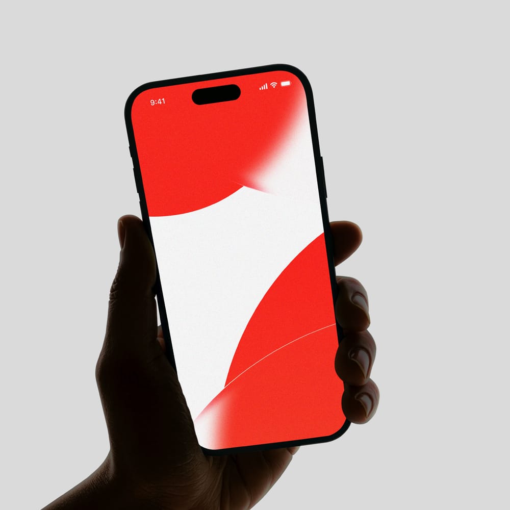 Free Minimalist iPhone Mockup in Hand PSD