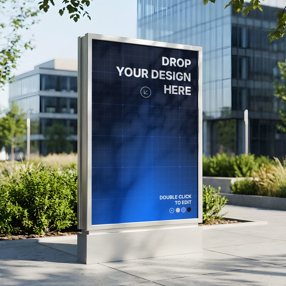 Free Outdoor City Lightbox Billboard Mockup PSD