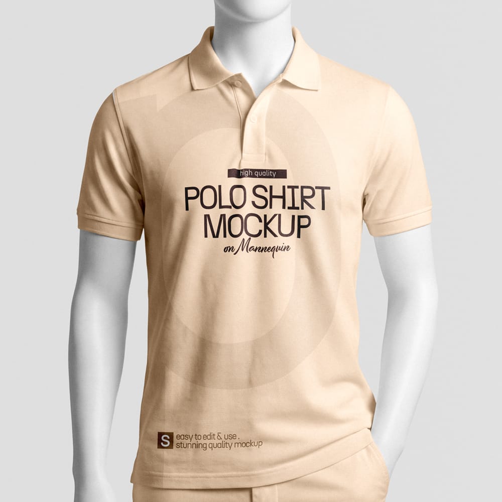 Free Polo Shirt Mockup on Mannequin PSD