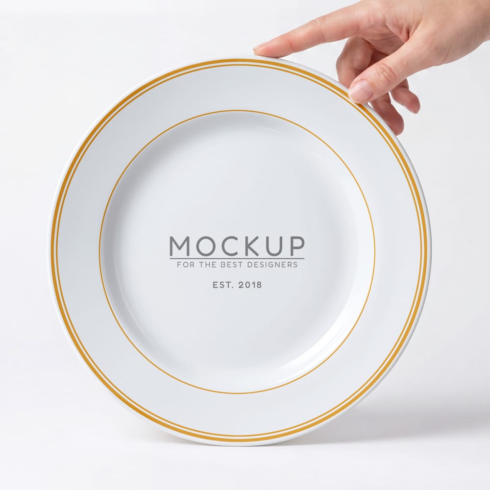 Free Porcelain Plate Mockup PSD