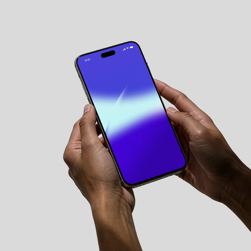 Free Realistic iPhone in Hands Mockup PSD