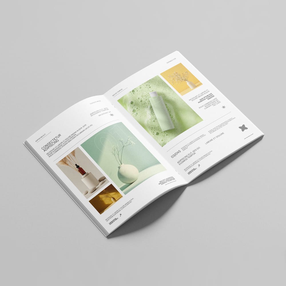 Free Saddle Stitch A4 Brochure Mockup PSD