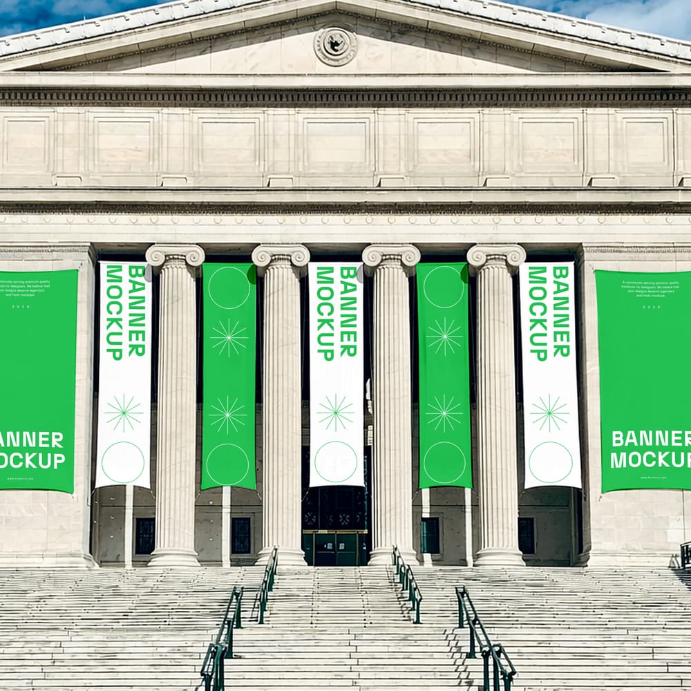 Free Seven Museum Banner Mockups PSD