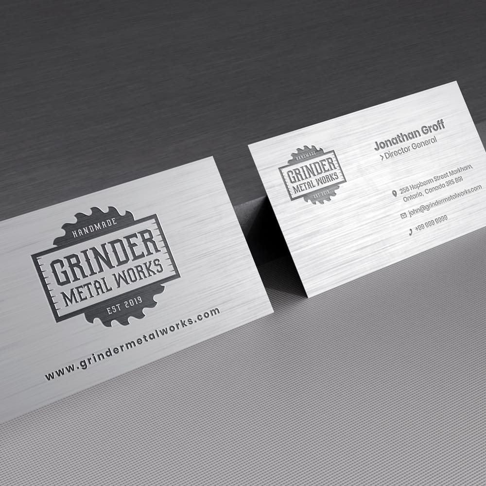Free Steel Metal Business Card Mockup PSD