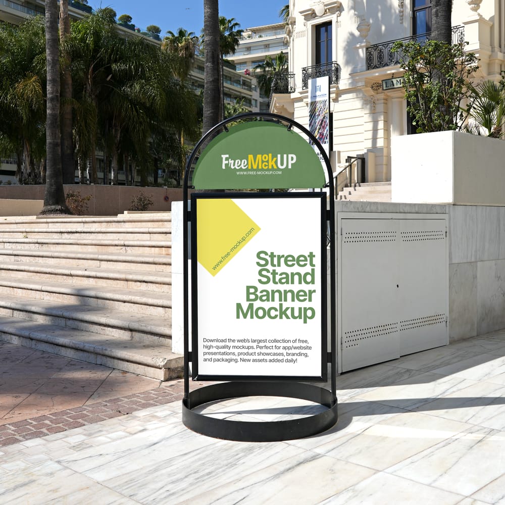 Free Street Stand Banner Mockup PSD