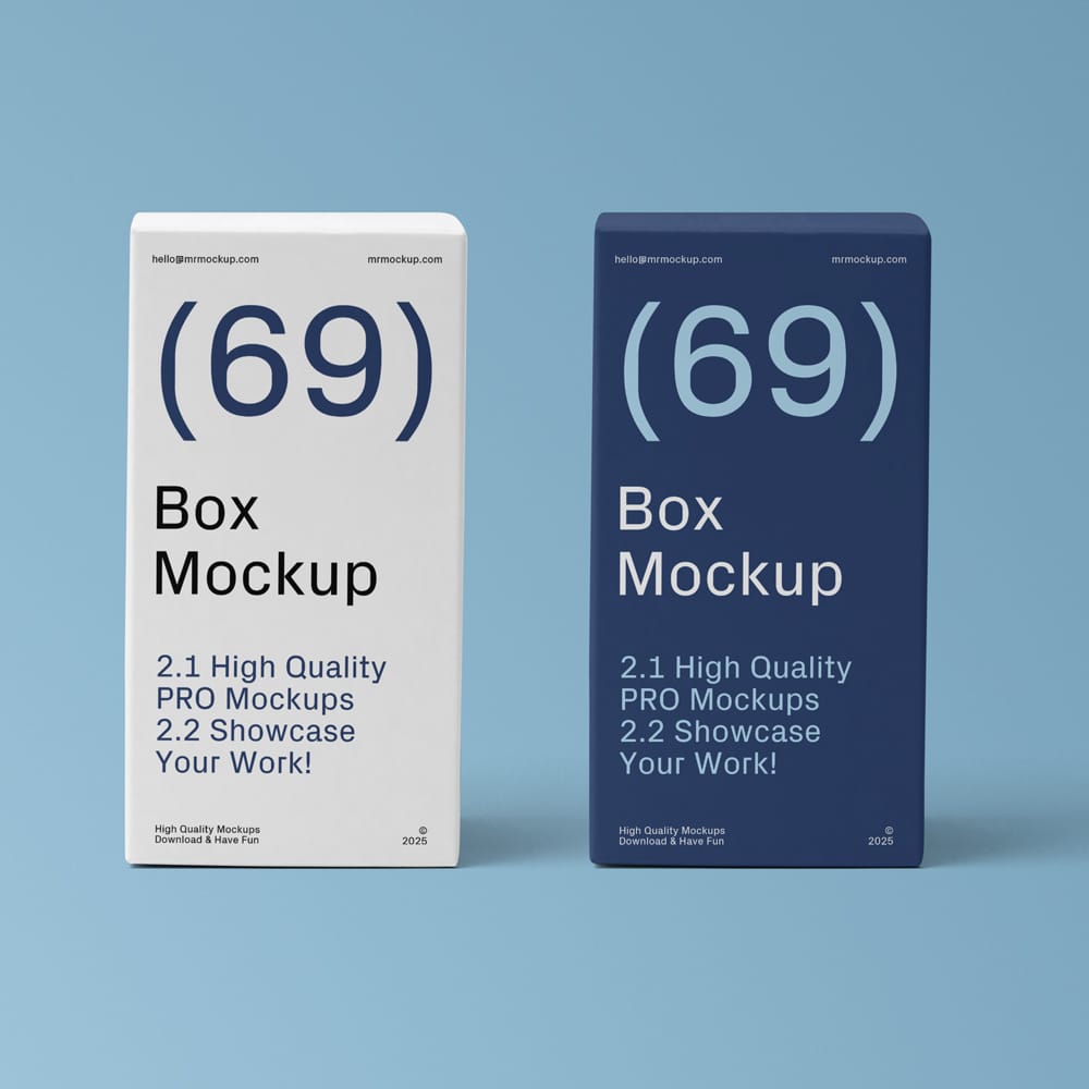 Free Two Front View Boxes Mockups PSD