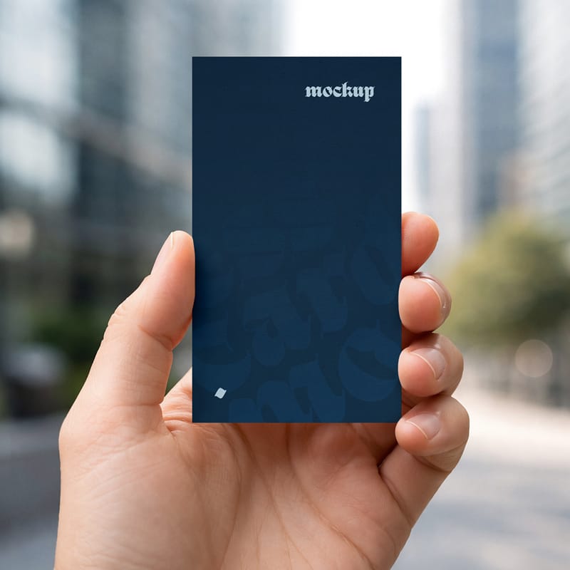 Hand Holding Business Card Mockup Template PSD