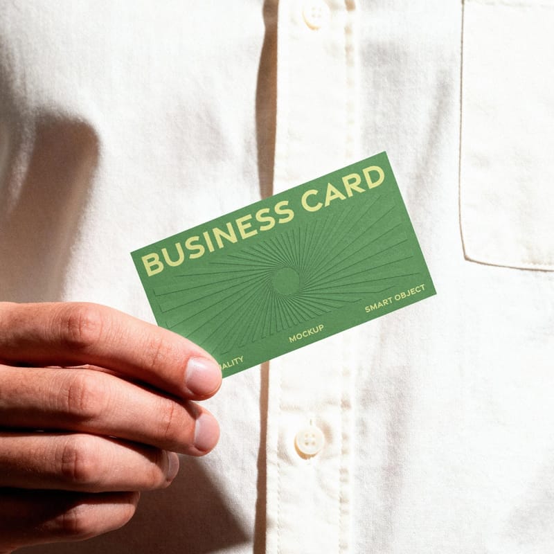 Handheld Business Card Mockup PSD