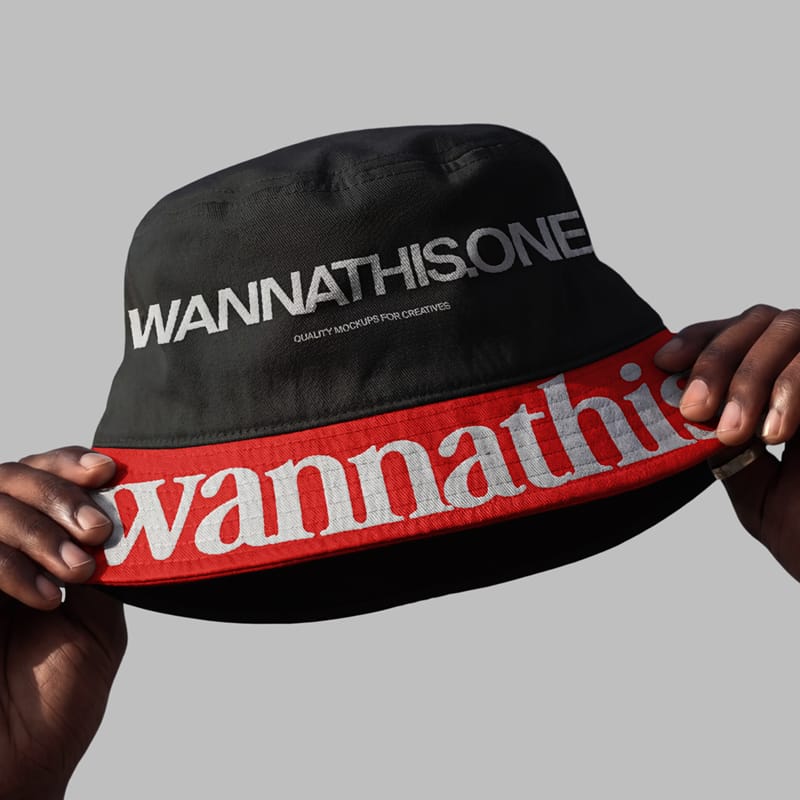 Hands Holding Bucket Hat Mockup PSD
