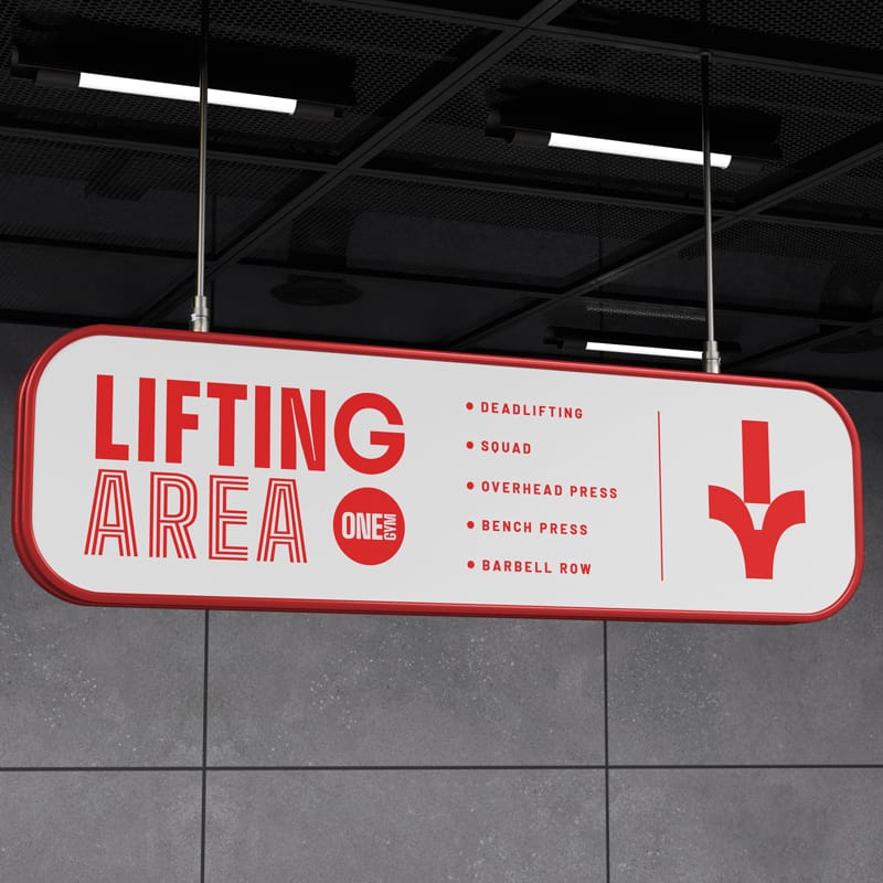 Hanging Indoor Signage Mockup PSD