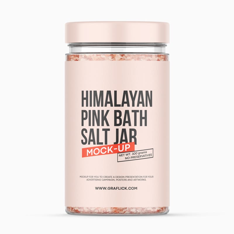 Himalayan Pink Salt Jar Mockup PSD