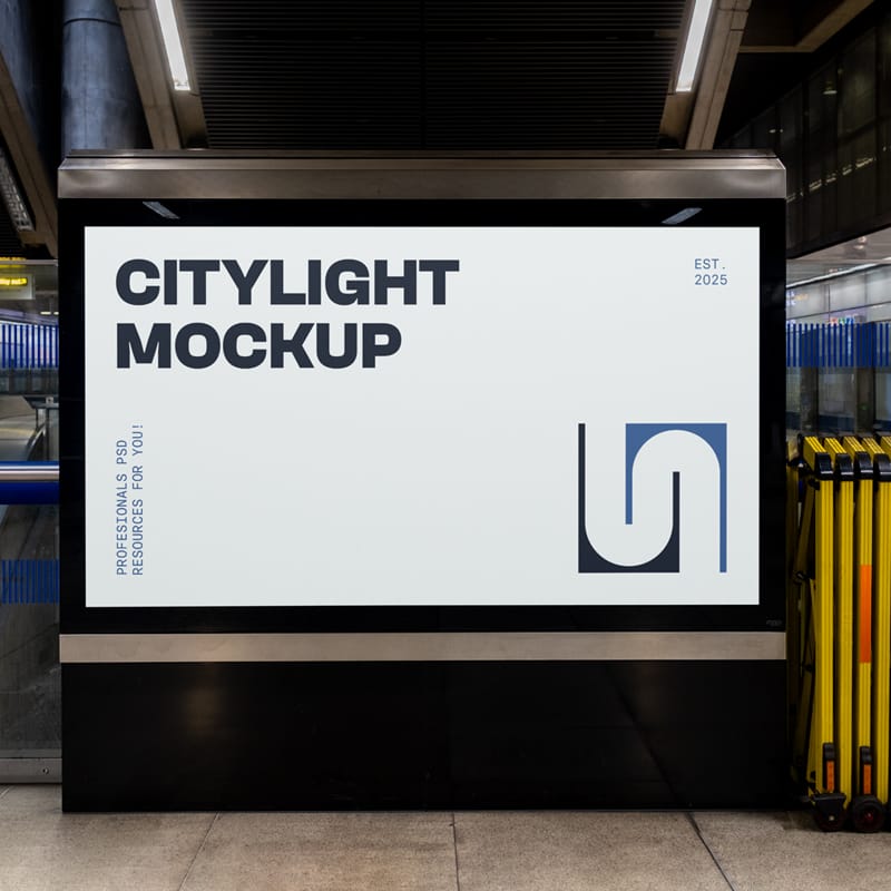 Horizontal Citylight Mockup PSD