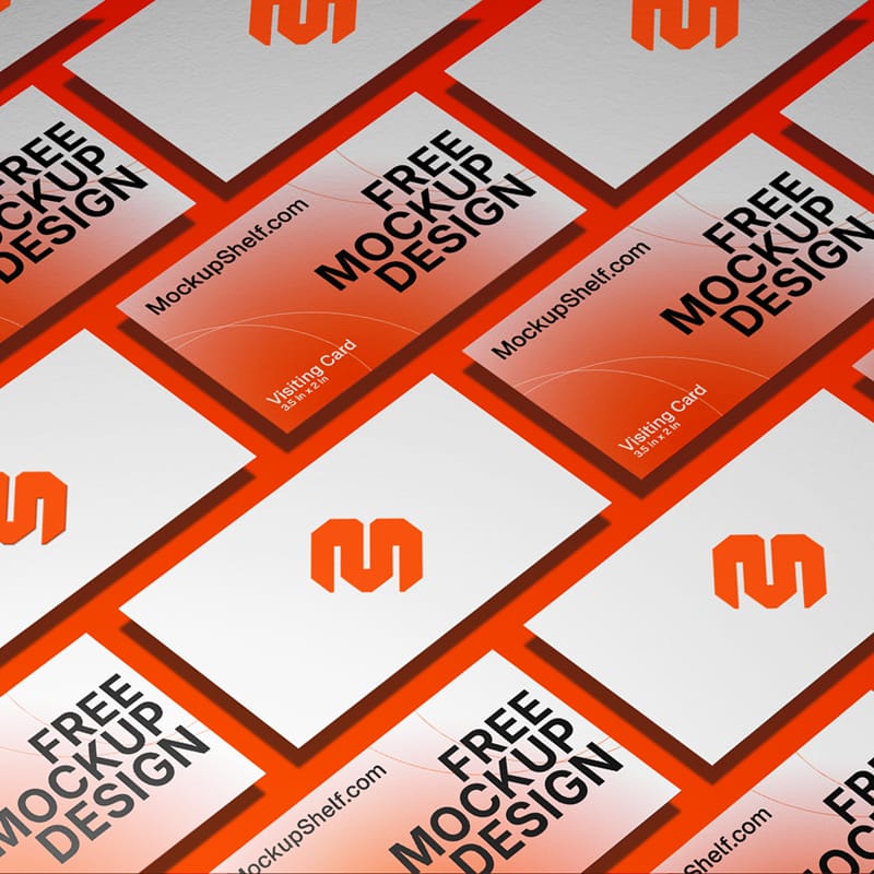Isometric Business Card Presentation Mockup PSD