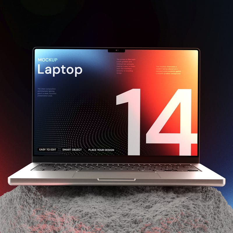 MacBook 14 Inch Mockup PSD