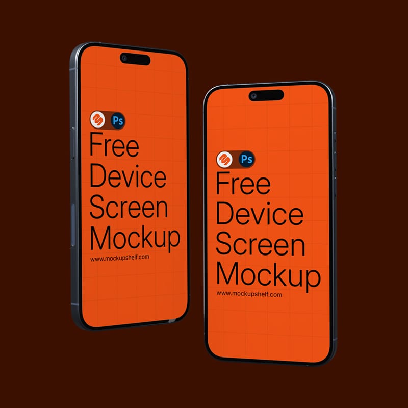 Minimalist Dual iPhone Mockup PSD