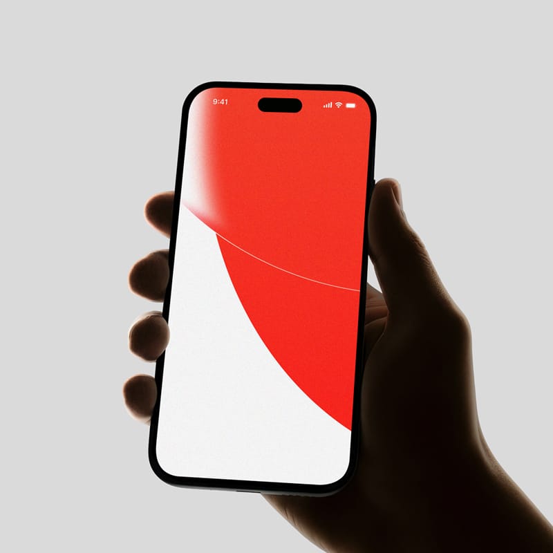 Minimalist Hand-Held iPhone Mockup PSD