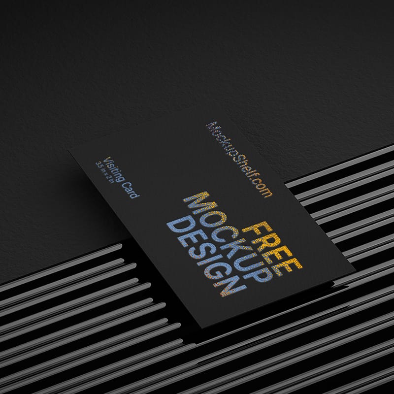 Minimalist Matte Black Business Card Mockup PSD