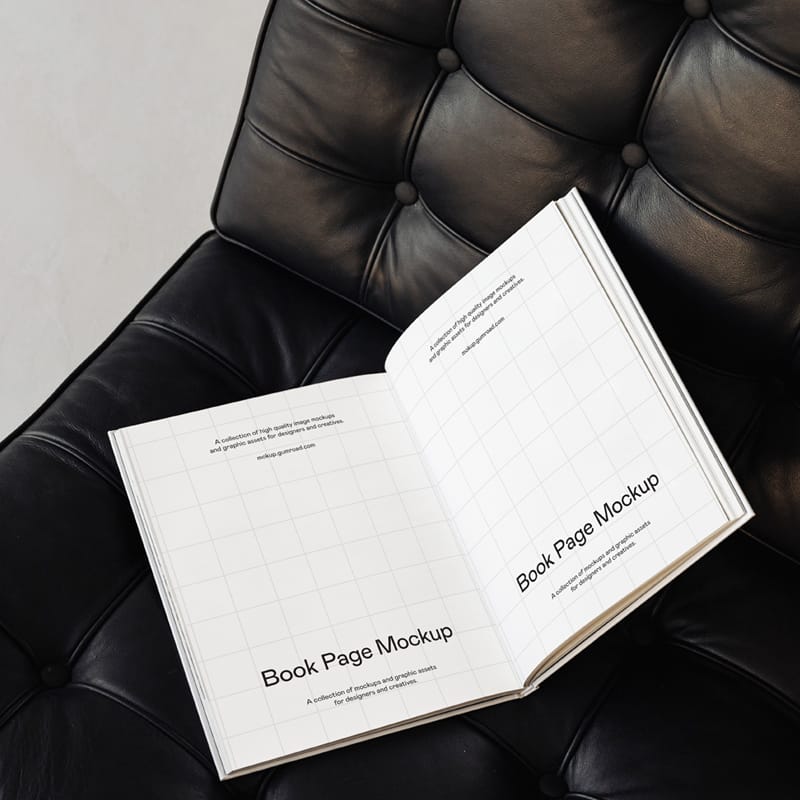 Minimalist Open Book Page Mockup PSD