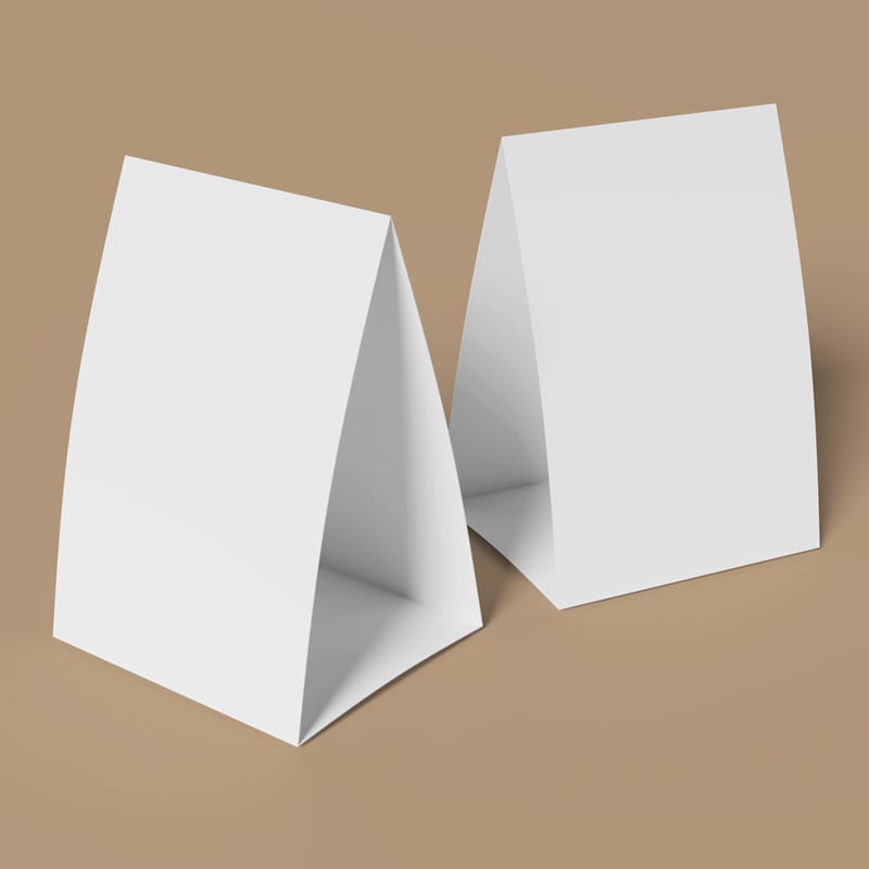 Minimalist Table Tent Mockup PSD