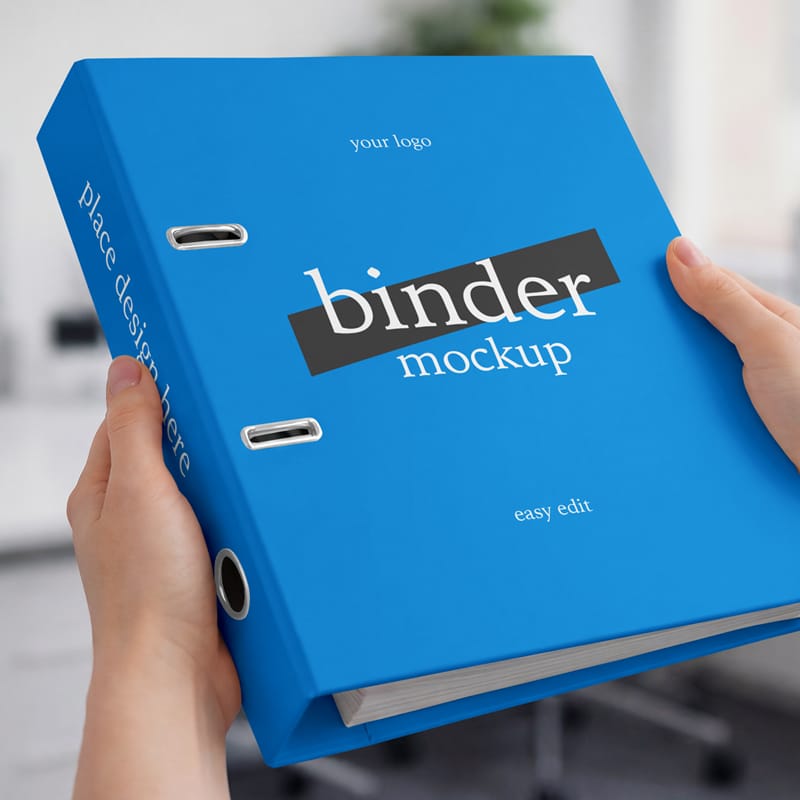 Modern Blue Binder Mockup PSD