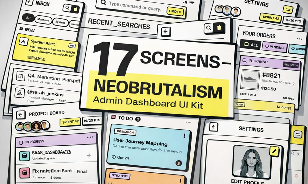 NeoBrutalism Admin Dashboard UI Kit