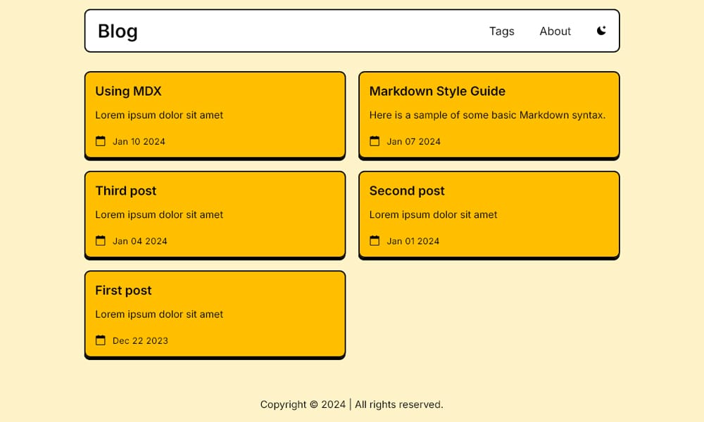 Neobrutalism Blog Template
