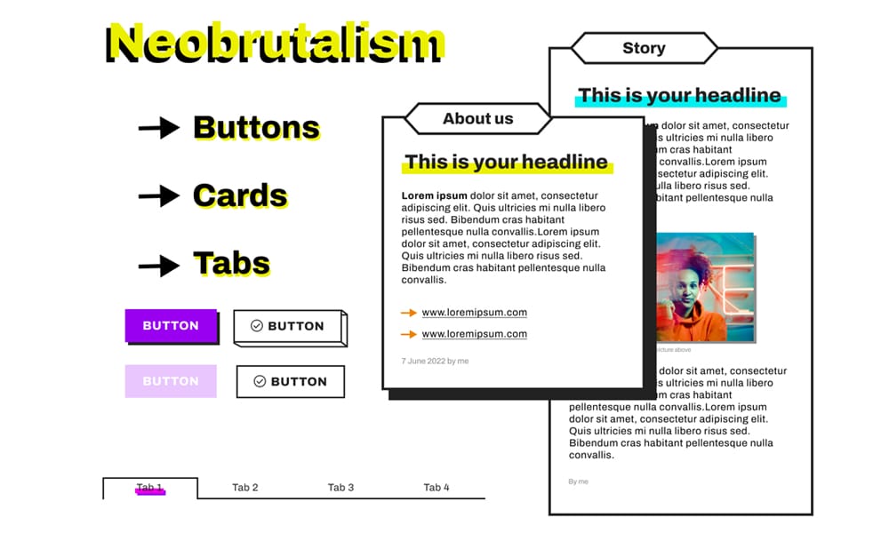 Neobrutalism UI components