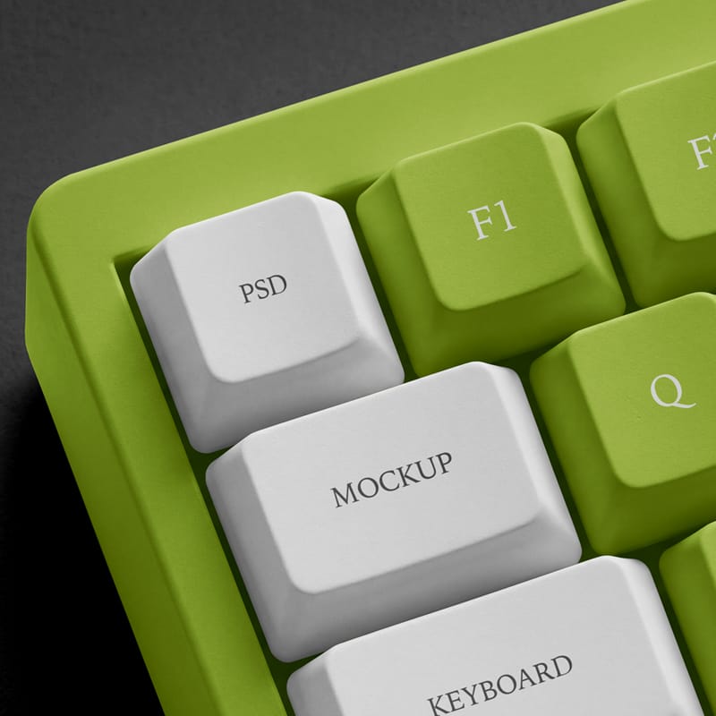 Old-school Analog Gaming Keyboard Mockup PSD