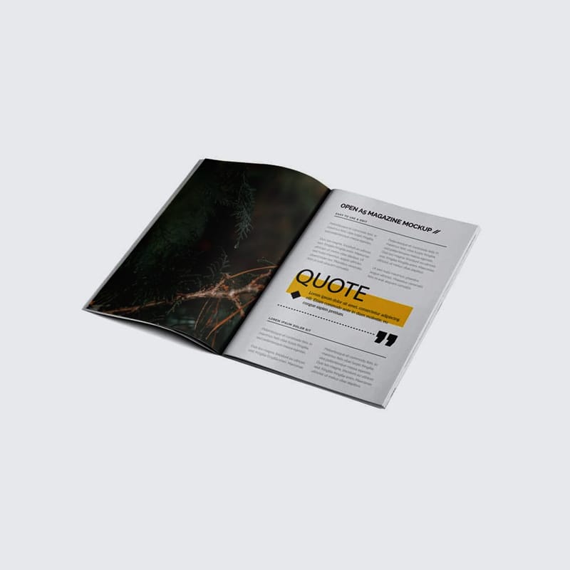 Open A5 Magazine Mockup PSD