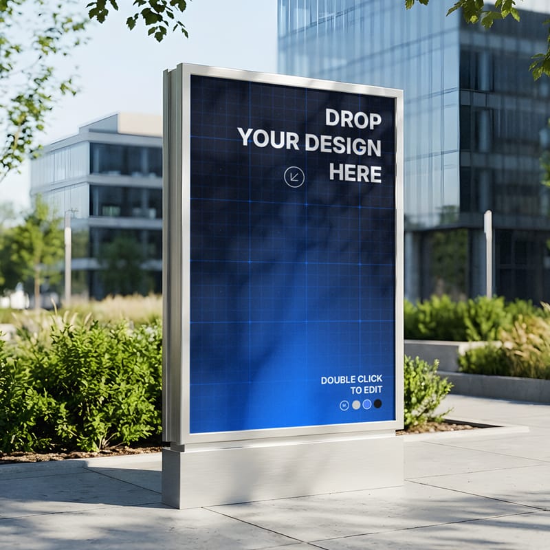 Outdoor City Lightbox Billboard Mockup PSD