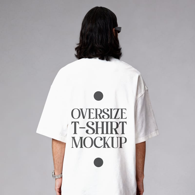Oversize T-Shirt Mockup Front and Back View PSD