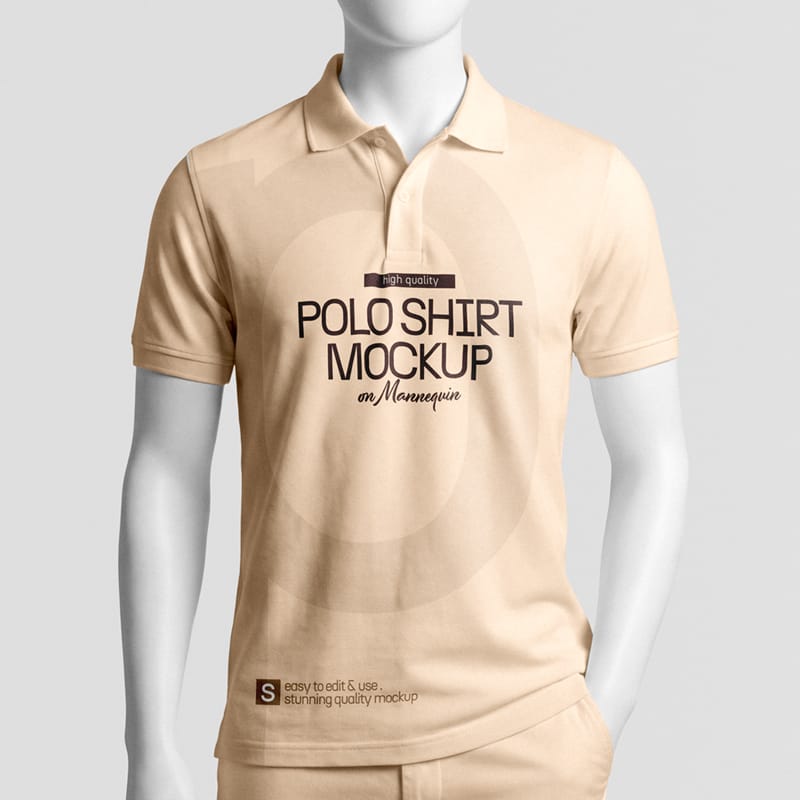 Polo Shirt Mockup on Mannequin PSD