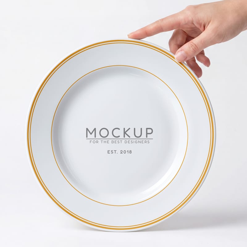 Porcelain Plate Mockup PSD