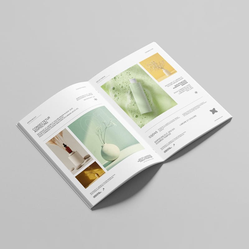 Saddle Stitch A4 Brochure Mockup PSD