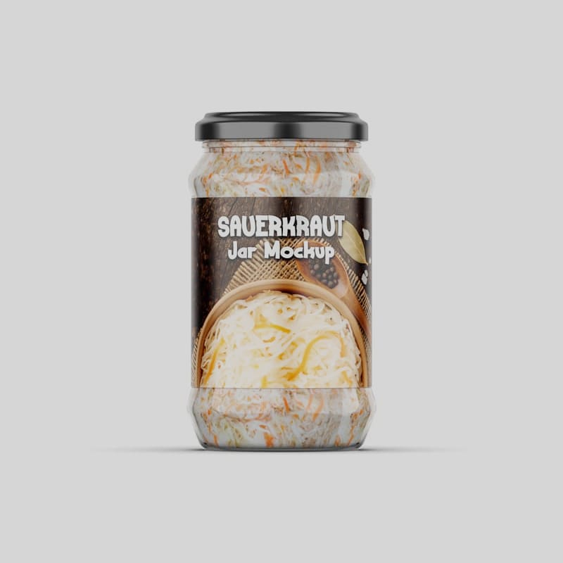 Sauerkraut Jar Mockup PSD