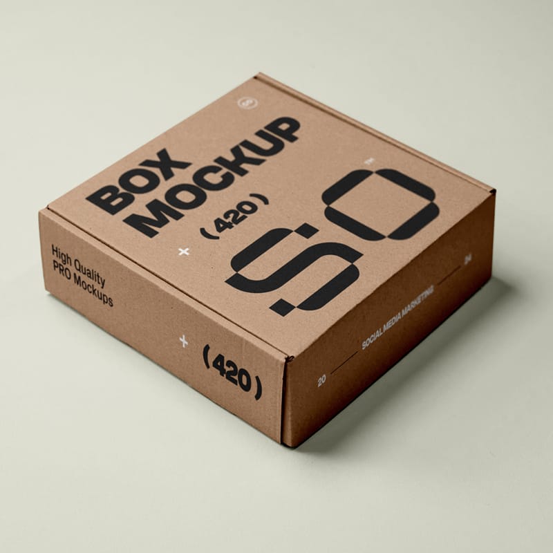 Small Craft Paper Box Mockup PSD