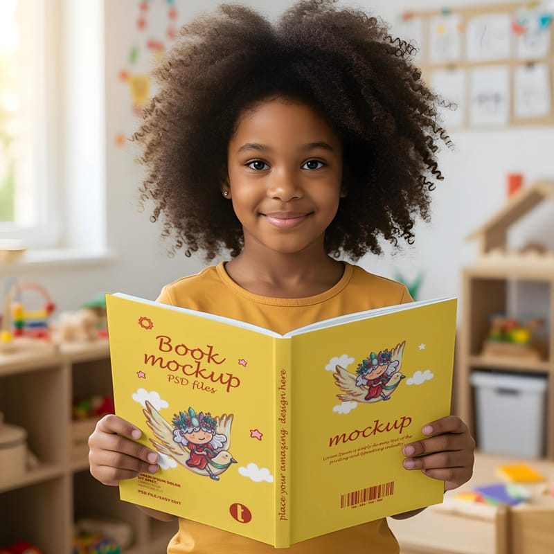 Softcover Children's Book Mockup PSD