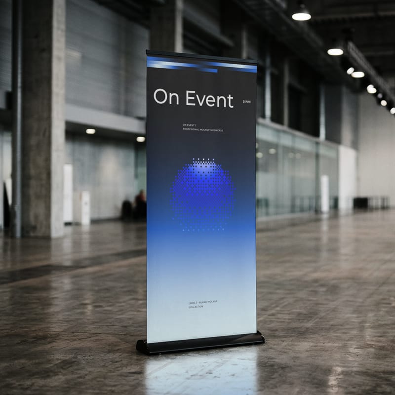 Standing Expo Banner Mockup PSD