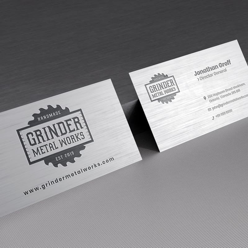 Steel Metal Business Card Mockup PSD
