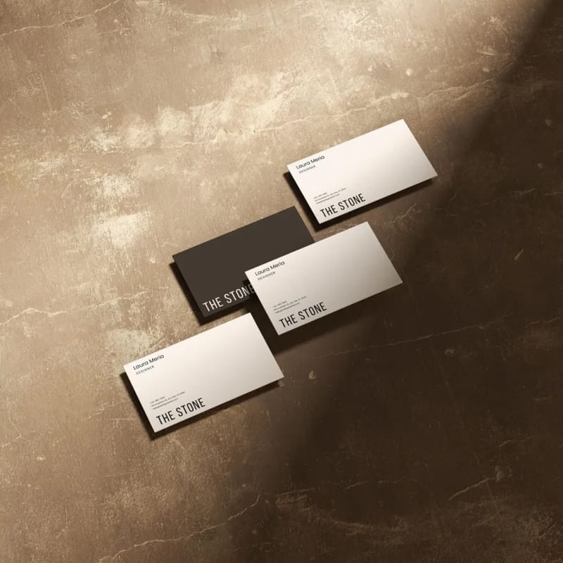 Stone Branding Business Card Mockup PSD