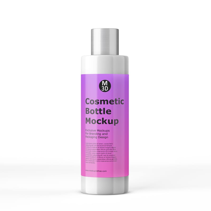Tall Cylindrical Cosmetic Bottle Mockup PSD