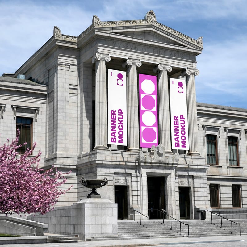 Three Vertical Gallery Banner Mockups PSD