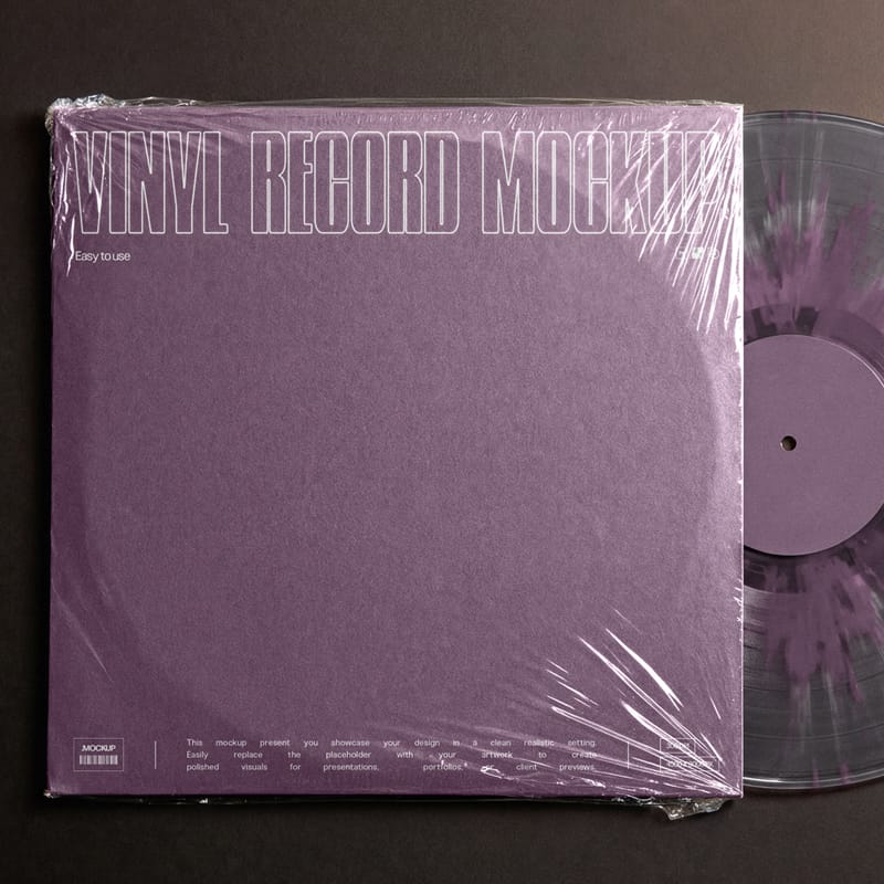 Top-View Vinyl Cover Mockup PSD