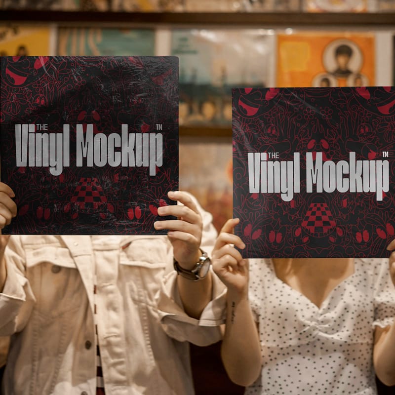 Two Vinyl Cover Mockups PSD
